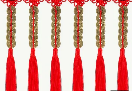 6 Monedas Chinas Hilo Rojo Para Colocar En El Sur Del Hogar