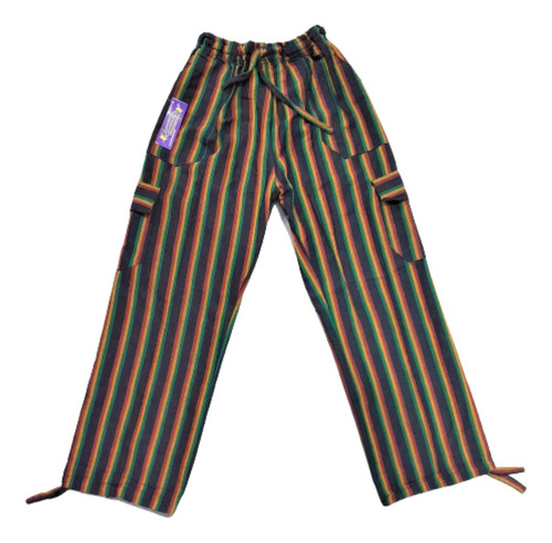 Pantalón Bali Aguayo Rayado Rasta Jamaiquino Unisex.  L - Xl