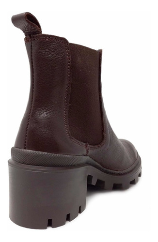 Imagen 8 de 10 de Botín Chelsea Combat Boot Chocolate En Piel Vacuno Para Dama