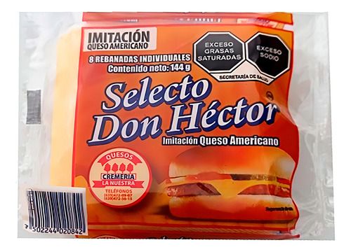 Queso Selecto Don Hector Tipo Americano 144g