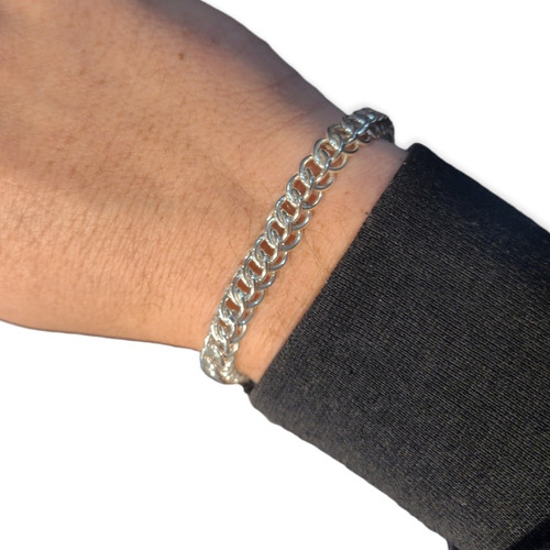 Pulsera De Hombre Plata Italiana Cierre Marinero