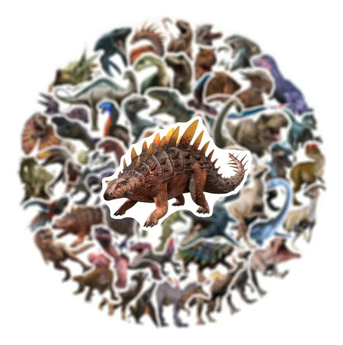 50 Stickers Dinosaurios, Jurasico Para Auto, Laptop, Libreta