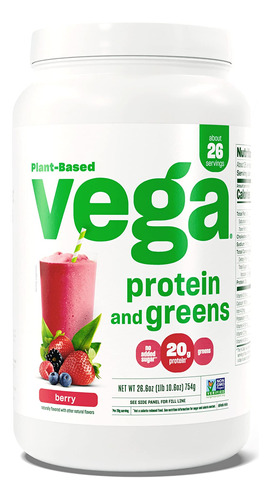 Vega Proteína En Polvo Protein And Greens, Bayas, 0.71 Oz .