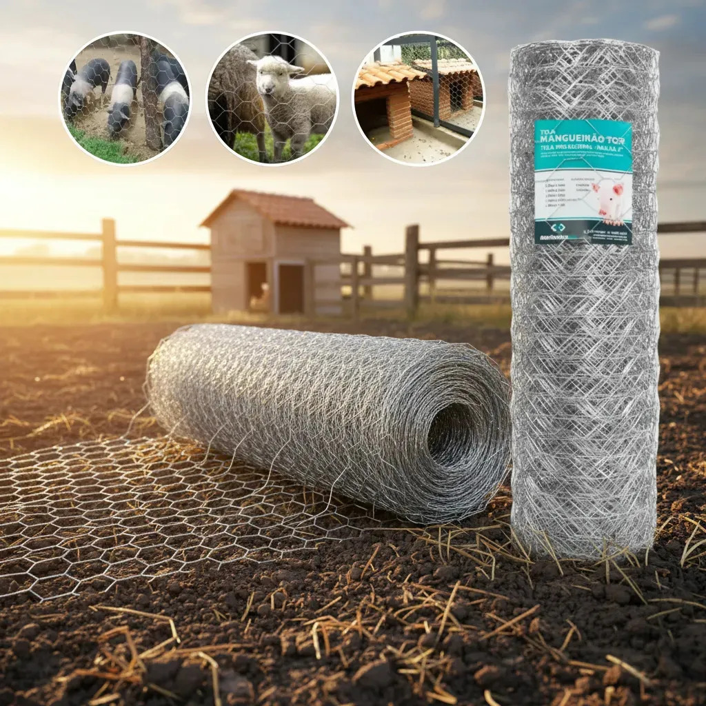 Tela Mangueirão 180x50 M Fio 18 Galvanizada Porcos Viveiro