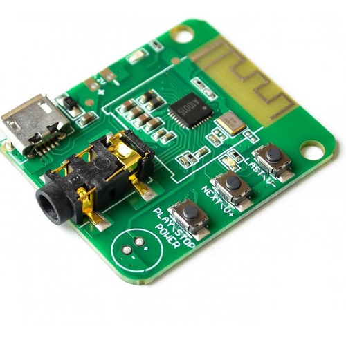 Modulo Receptor De Audio Bluetooth 4.2 Estereo Con Conector Micro Usb Y Miniplug