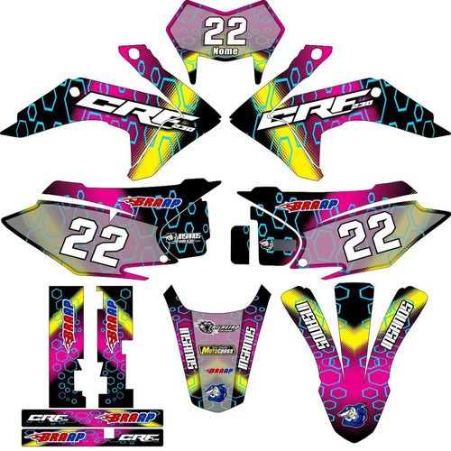 Kit Adesivos Para Crf230 2015 A 2020 Trilha 0.20mm A15