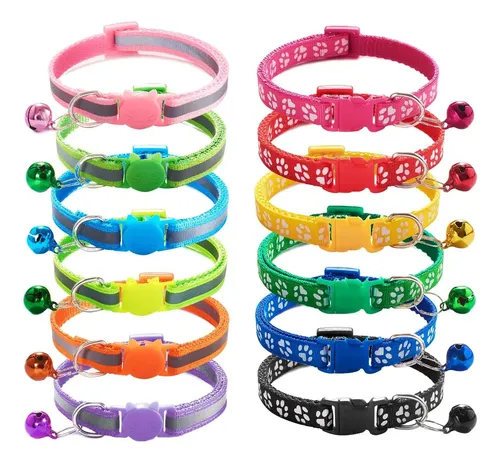 12 Collar De Luz Reflectante Para Perros Pequeños Y Gatos