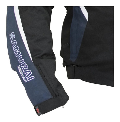 Imagen 2 de 6 de Campera Abrigo Desmontable Negro Azul Blanco Samurai Monaco