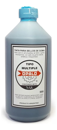 Tinta Al Agua Para Sellos De Goma 500cc Color Azul