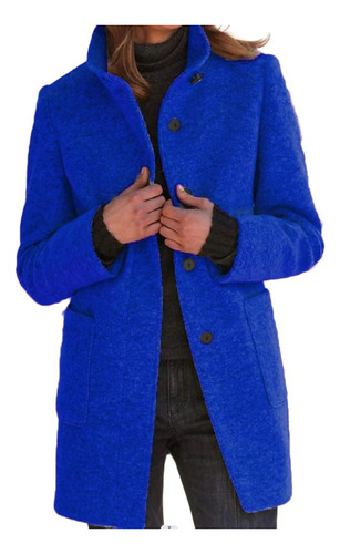 Abrigo De Lana De Otoño E Invierno Con Cuello Alto Retro