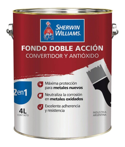 Fondo Doble Accion Convertidor Antioxido 4 Litros Sherwin 