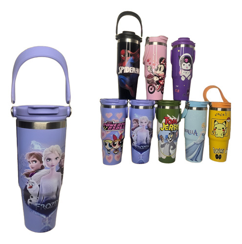 Vaso Quencher Térmico Infantil Doble Pico Acero Inox Frozen