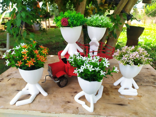 Imagem 2 de 10 de Kit 10 Vasinhos Suculentas Robert Bbb Bob Planta Decoração