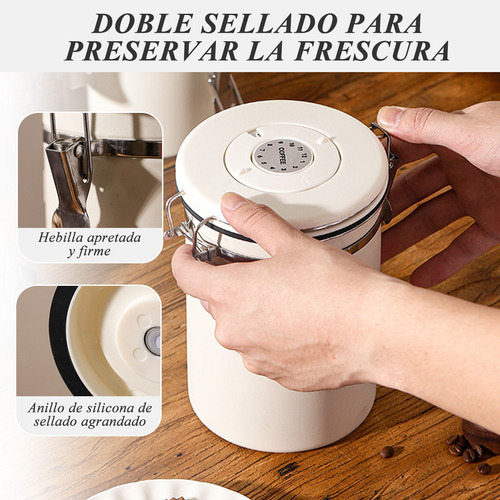 1.8l Contenedor Hermético Para Granos De Café Con Cuchara