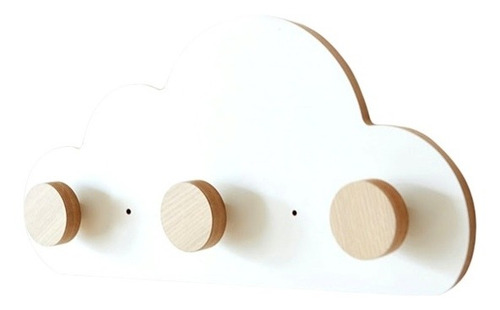 Imagen 2 de 10 de Perchero De Pared Nube Escandinavo Nordico Infantil