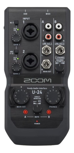 Interfaz De Audio Portatil Zoom U-24 2 Ch + Midi