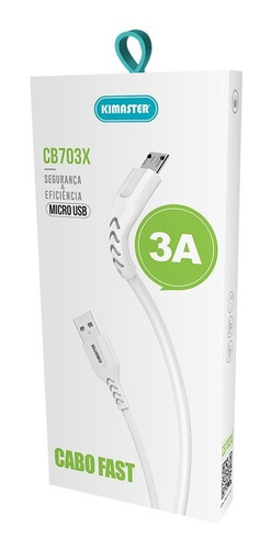 Imagem 1 de 1 de Cabo Micro Usb V8 Reforçado Kimaster - Cb710 1 Ano Garantia