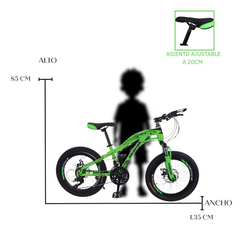 Bicicleta Galactus Jaguar R20 Verde 20 "
