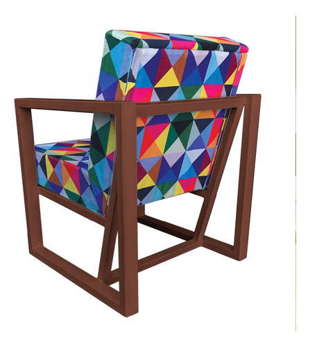 Kit de 2 sillones para sala de estar con estampado de triángulos mayas en color cobre