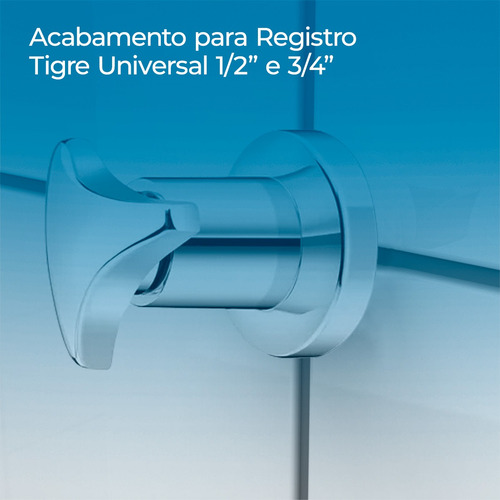 Acabamento Tigre P/ Registro Pressão Universal 1/2 3/4 - 3un Acabamento Cromado Cor Cromado