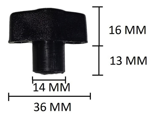 Mariposa Plastica Hexagono De 11 Mm Sin Tuercas O Bulon X 50
