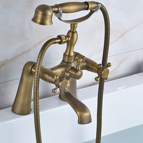 Griferia Ducha Vintage Telefono Bronce Bañera Tina +duchador