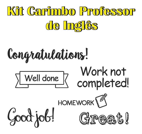 Imagem 1 de 7 de Kit Carimbos De Professor De Inglês