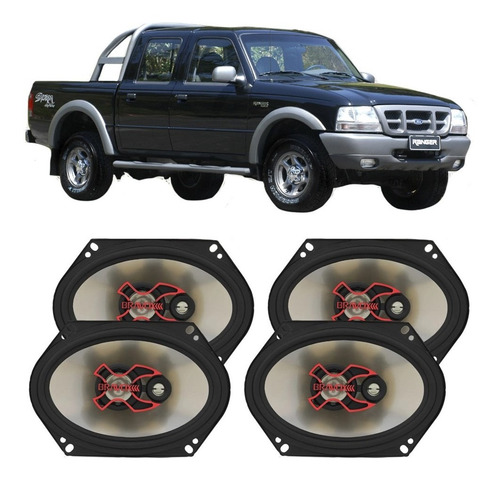 Kit Alto Falante Ford Ranger 1993 A 1997 Bravox 200w Rms