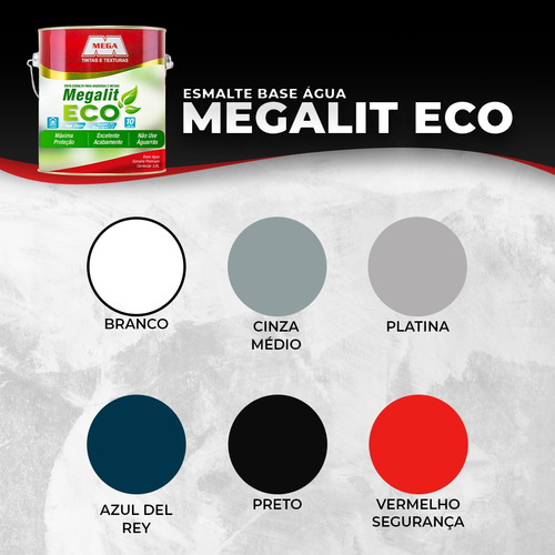 Esmalte Base Água Brilhante 900ml Madeira Metal Megalit Eco
