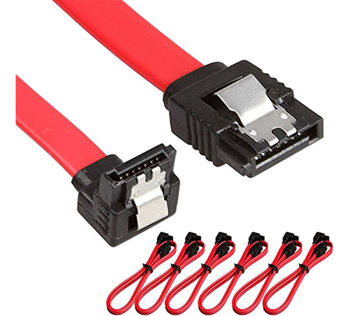 Cable De Datos Sata 3 6 Gbps 90 Grados, Paquete De 6 Pzs.