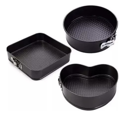 Set 3 Molde De Corazón Desmontable Antiadherente Torta Pan