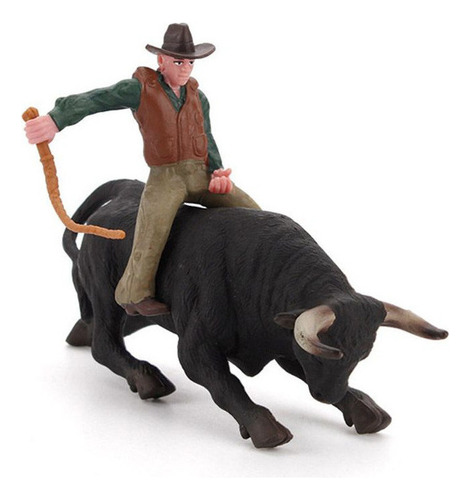 Q Brinquedo Animal Touro Rodeio, Pvc, Modelo Cavaleiro Touro