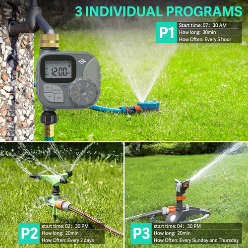 Temporizador Programable Para Rociador De Manguera 3 Modos 1 Salida Verde