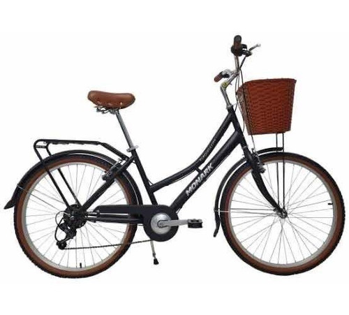 Bicicleta Monark Turquesa City Negra Con Canasta