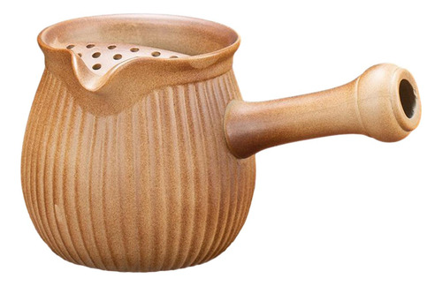 Tetera De Cerámica Con Mango Lateral, Tetera De Hojas De
