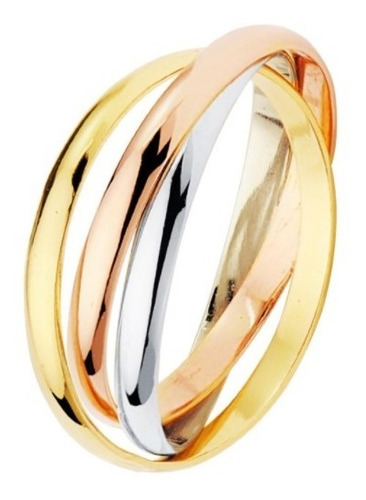 Imagen 1 de 2 de Anillo Alianza Oro 18k Tricolor 6grs Casamiento Compromiso