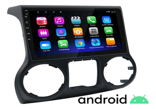 Estereo Android Carplay Jeep Wrangler 11-17 Wifi Gps Camara