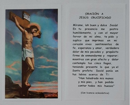 Estampas Jesús Crucificado X 100 Unidades Santoral Y Oración