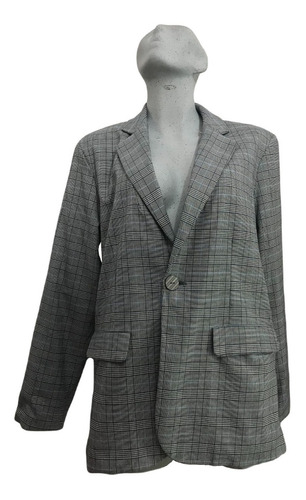 Saco Gris Mujer Blazer Dama A Cuadros Prologue Talla S Casua