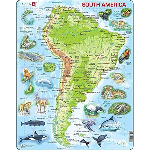 Mapa De América Del Sur Animales Puzzle Educativo Niñ...
