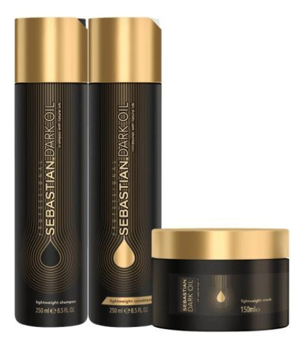 Kit Sebastian Dark Oil Shampoo, Condicionador E Máscara