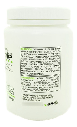 Shampoo Vitamina + Vitamina E + Keratina + Seda Cristal 1 Lt
