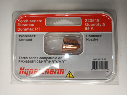 Hypertherm 220819 Tip 65 Amp P/powermax 65