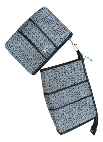Guess Neceser Originales Importados De Usa Gris Claro Estampado