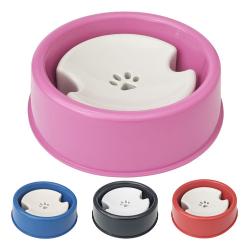 Bebedouro Pelos Longos Cães Plástico Não Molha Seco 800ml Cor Rosa