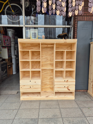 Vestidor De Pino Macizo 1.60x1.74x38 Crudo