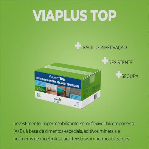 Argamassa Impermeavel Viaplus Top Viapol 4kg Kit 3 Und