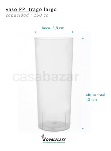 Vaso Descartable Fiesta Flexible Trago Largo Pp X 100 Unid Color Transparente