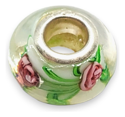 Dije Plata Charms Dona Blanca Verde Rosa