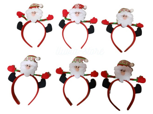 Diadema 24pzs Fiestas Navideñas Diseños De Santa Claus